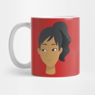 Asian woman black ponytail avatar Mug